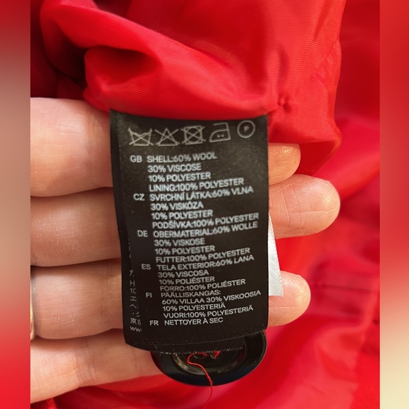 Red, Divided pea coat - Picture 3 of 7
